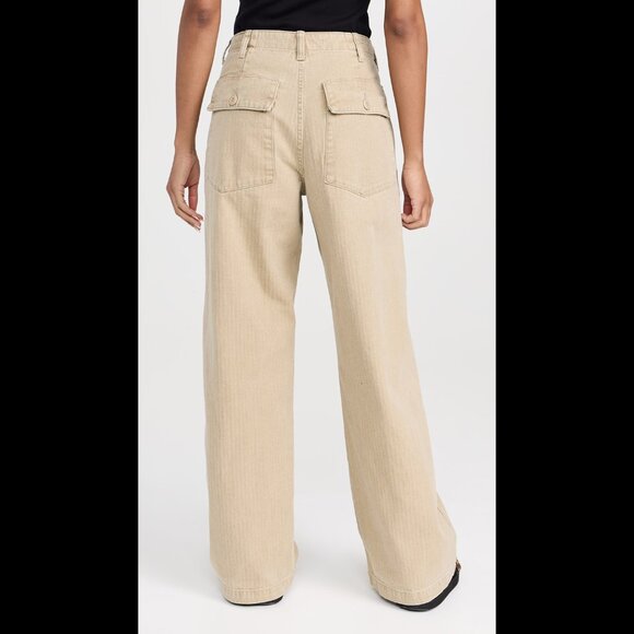R13 NWT Wide Leg Utility Pants 29 Khaki Beige - Picture 3 of 11
